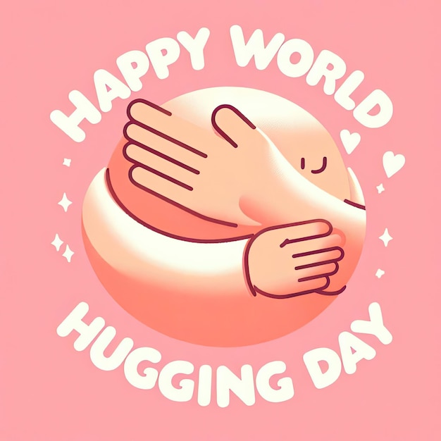 Photo national hugging day happy world hugging day january 21 happy hug day background cartoon vector illustration template for poster banner flyer greeting card cover post international hug day