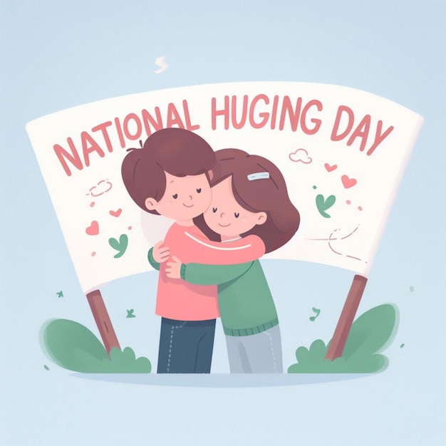 Photo national hugging day where people break down barriers and show signs of affection and support to ea