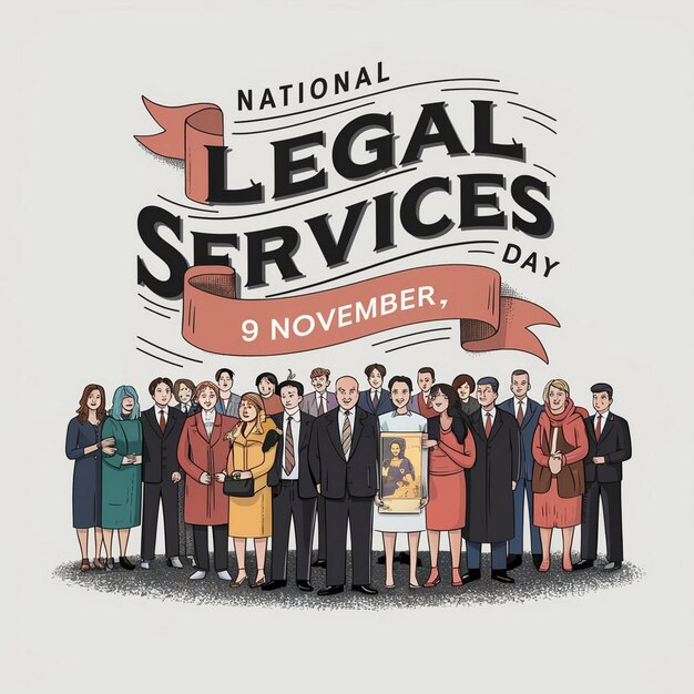 National Legal Services Day Design Illustration