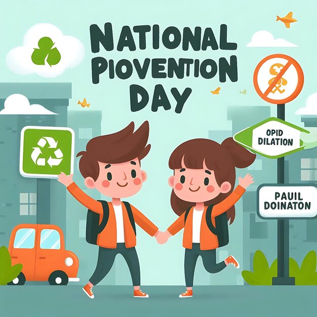 Photo national pollution prevention day flat illustration