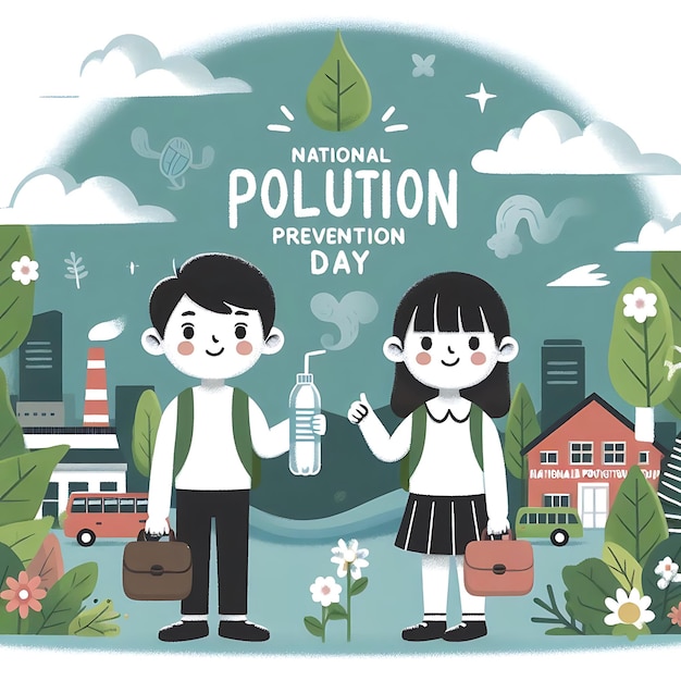 Photo national pollution prevention day flat illustration