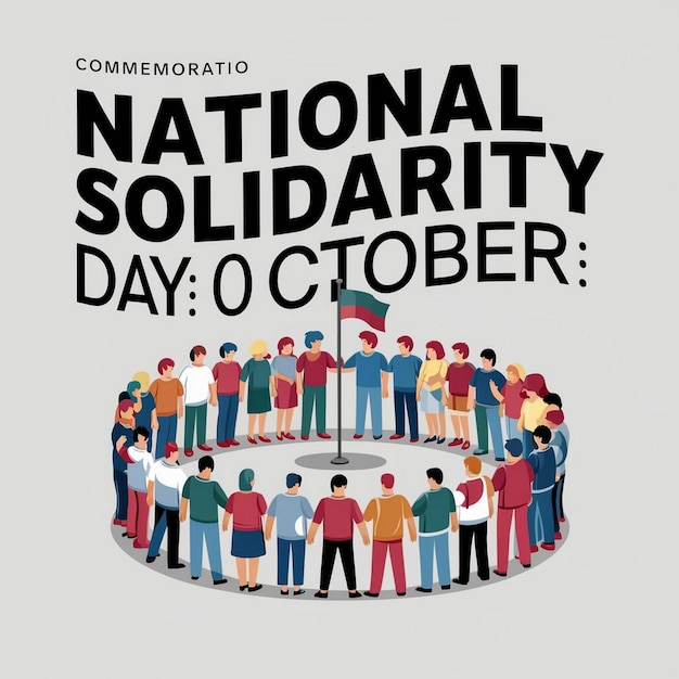 National Solidarity Day Celebration Design Illustration