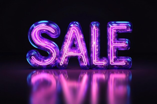 Photo neon sale sign bright and bold discounts with retro vibes