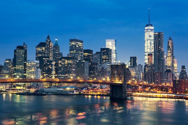 New York City Manhattan midtown at dusk