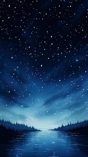 A night sky brightly lit with stars