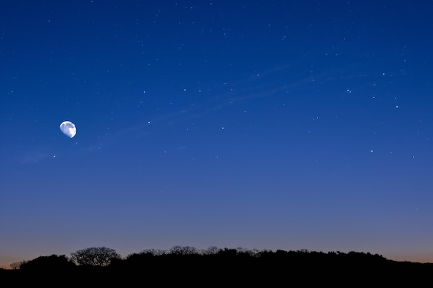 Night sky with moon light background