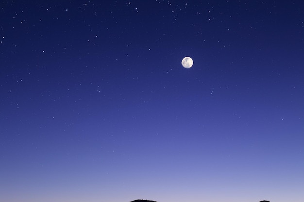 Night sky with moon light background