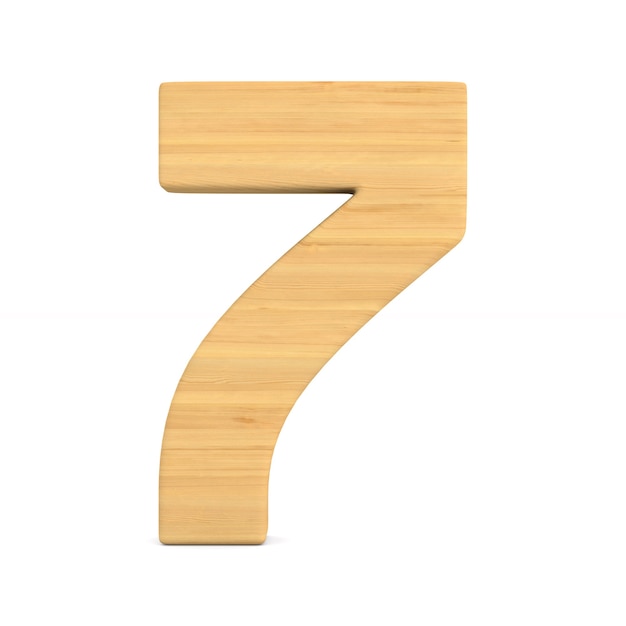 Number seven on white