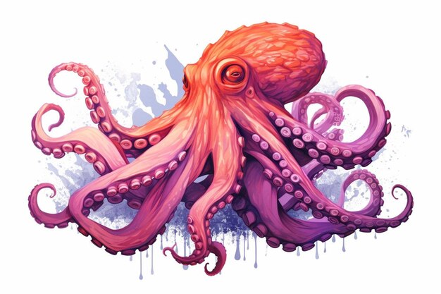 Octopus in vintage style