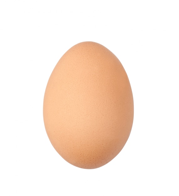 One raw egg isolated on white with clipping path