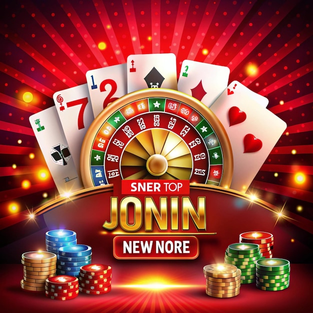 Photo online casino banner with button