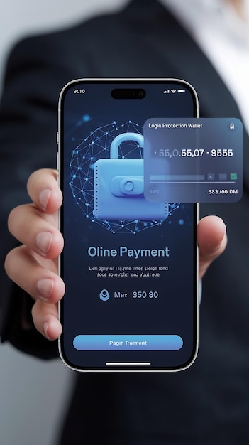 Photo online payment with high level payment security mobile banking login protection wallet financial se