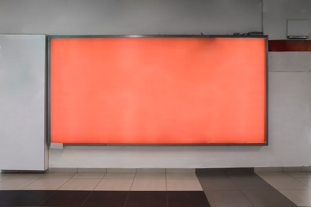 Orange indoor billboard mockup