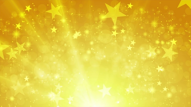 Photo orange shiny sparkling background with stars