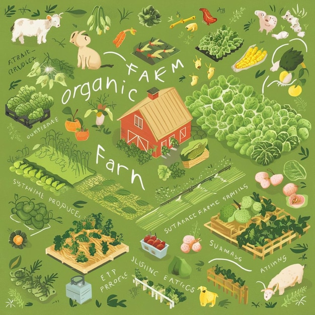 Photo organic farming illustrate