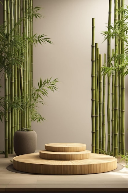 Photo organic sophistication bamboo elements for a clean display