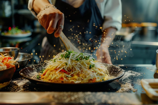 Foto organizzare una sfida di cucina okonomiyaki online un ai generativo