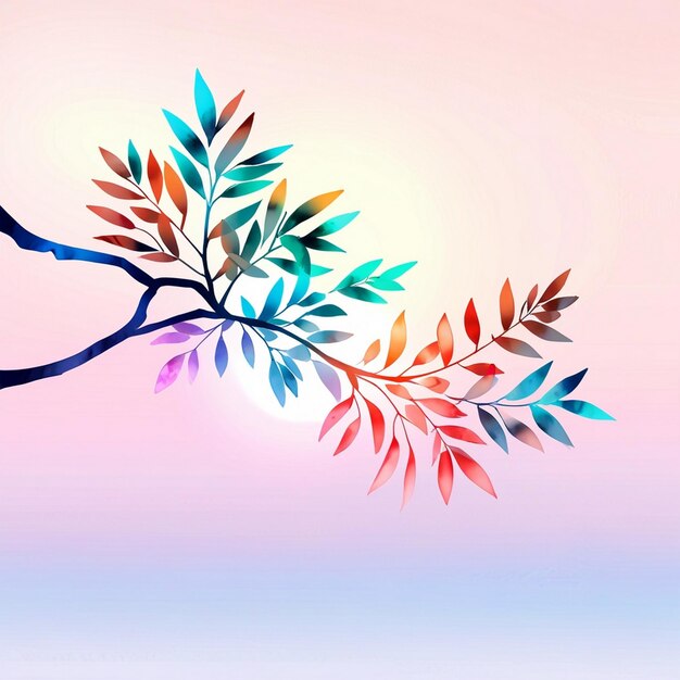 Photo a painting of a tree with colorful leaves and the word quot spring quot on it