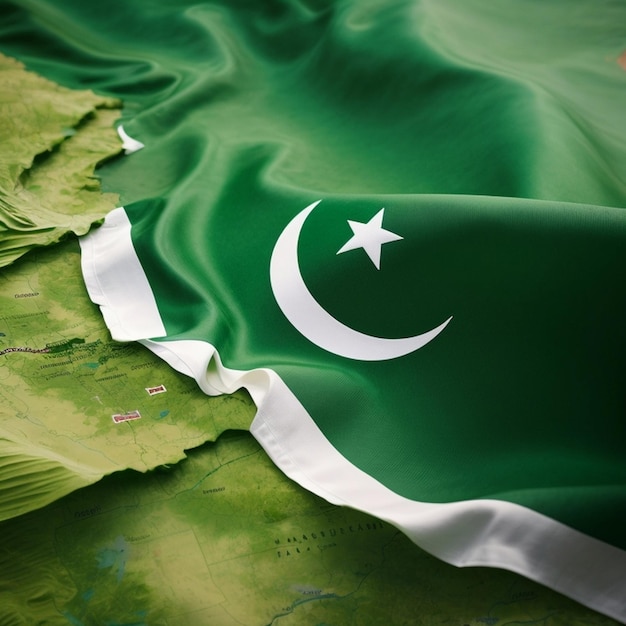 Pakistan independence day with flag green