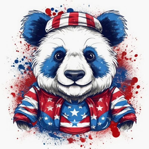 Panda 4th of July t-shirt ontwerp