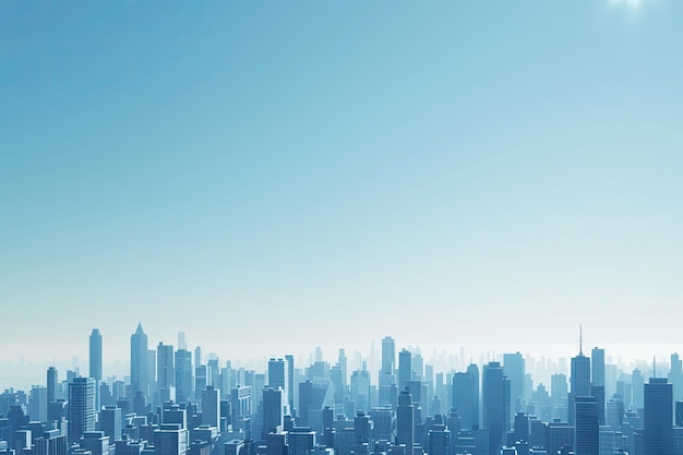 Photo panoramic city skyline under clear blue sky