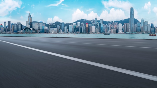 Photo panoramic view of empty road in city