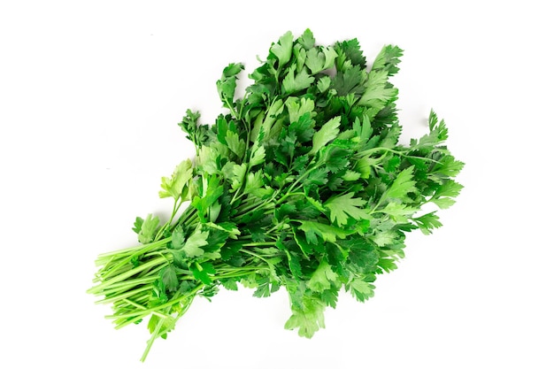 Parsley bunch isolated on white background