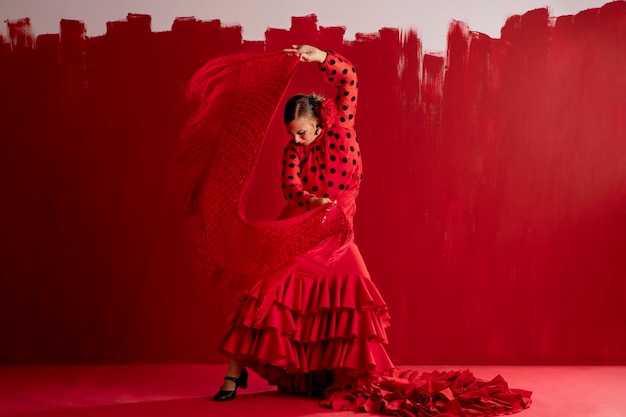 Photo passionate and elgant flamenco dancer