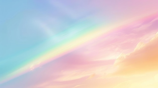 Photo pastel sky with rainbow