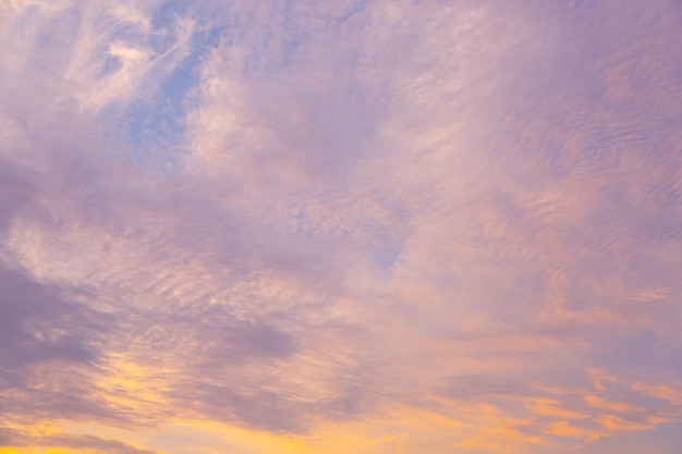 Pastel sunset sky in pink purple and blue