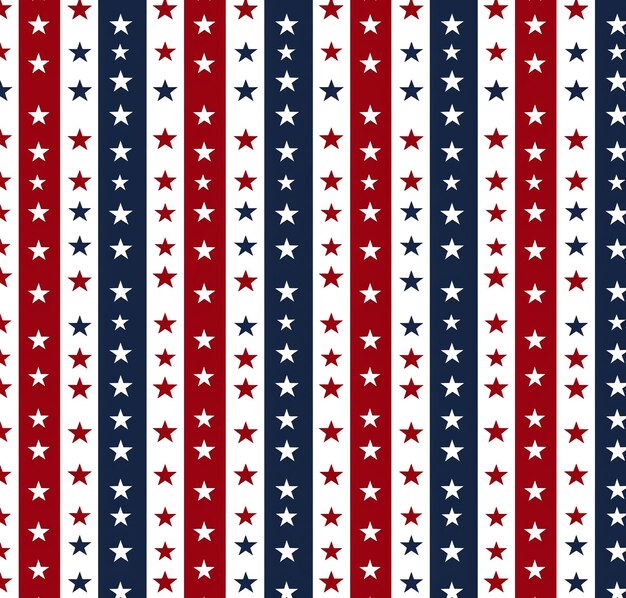 Photo a pattern of stars and stripes with a white star on the red background