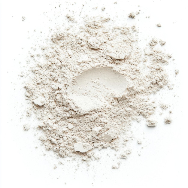 Photo pearl powder in fine texture isolated on a white background