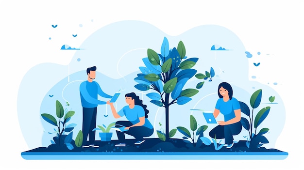 Photo a people planting vector illustration