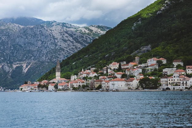 Perast Town on Kotorska Bay in Montenegro