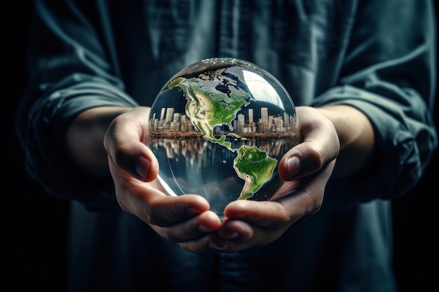 Person Holding Globe in Hands