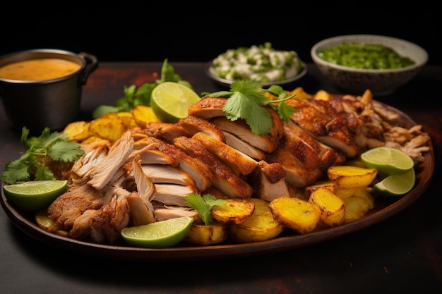 Photo peruvianstyle roast pork called lechon al horno peruvian food photos809jpg