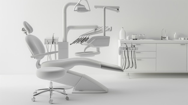 Foto foto di un ufficio dentistico con attrezzature dentali sullo sfondo dentale