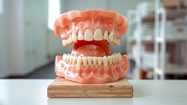 Photo a photo of a set of dentures in case