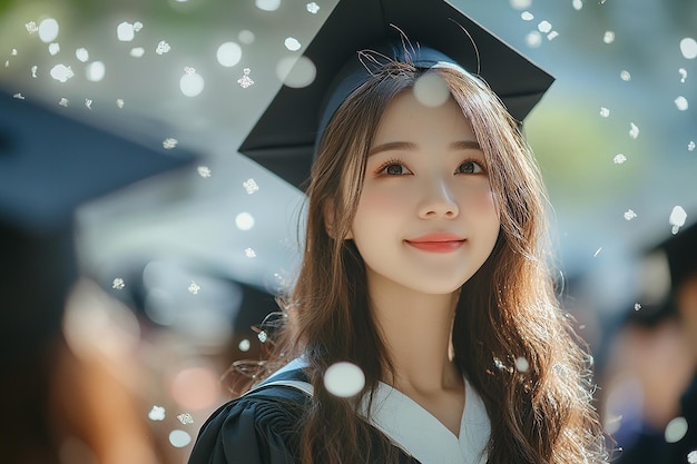 Photo photography of happy university student graduation