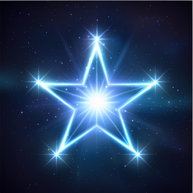 Photo photorealistic image of a star symbol shining in the night sky