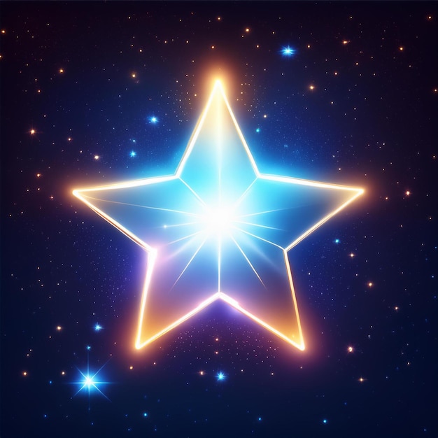 Photo photorealistic image of a star symbol shining in the night sky