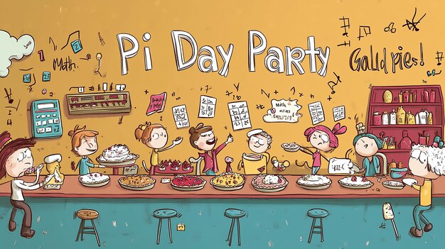 Photo pi day party celebration illustration