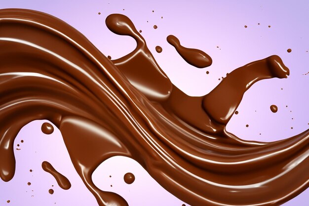 Photo a picture of a chocolate splash with a splash of chocolate splashing