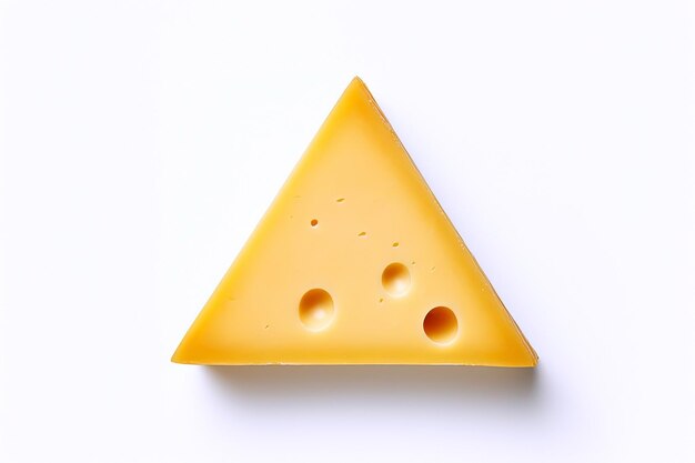 Photo piece of cheese on white background generative ai