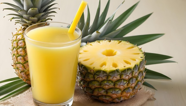 Pineapple juice on green surface