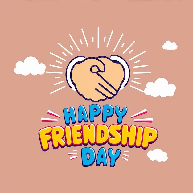 Photo a pink background with a heart that says friendship day