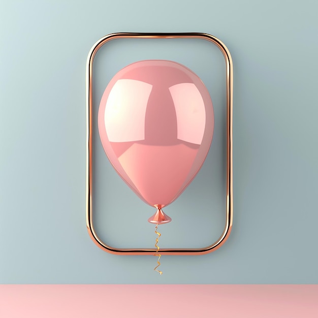 Photo a pink balloon with a pink balloon on a pink background