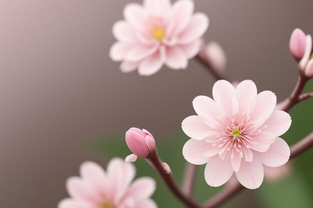 Photo a pink flower with a yellow center that says  spring