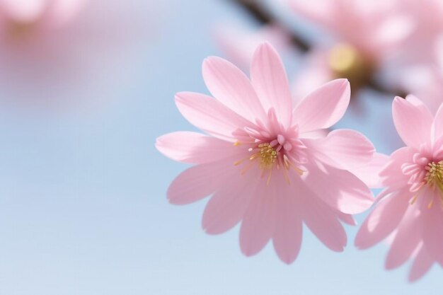 Photo a pink flower with a yellow center