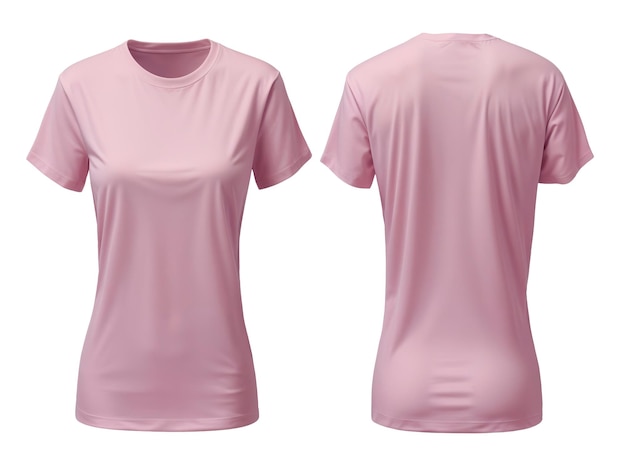 Pink women TShirt isolated on white background Template mock up